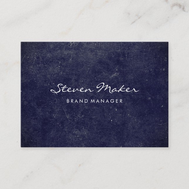 Minimalist Blue Grunge Business Card (Front)