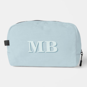 Minimalist Blue Modern Initial Monogram Dopp Kit