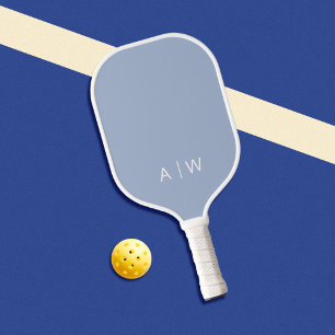Minimalist Blue Modern Monogram Pickleball Paddle