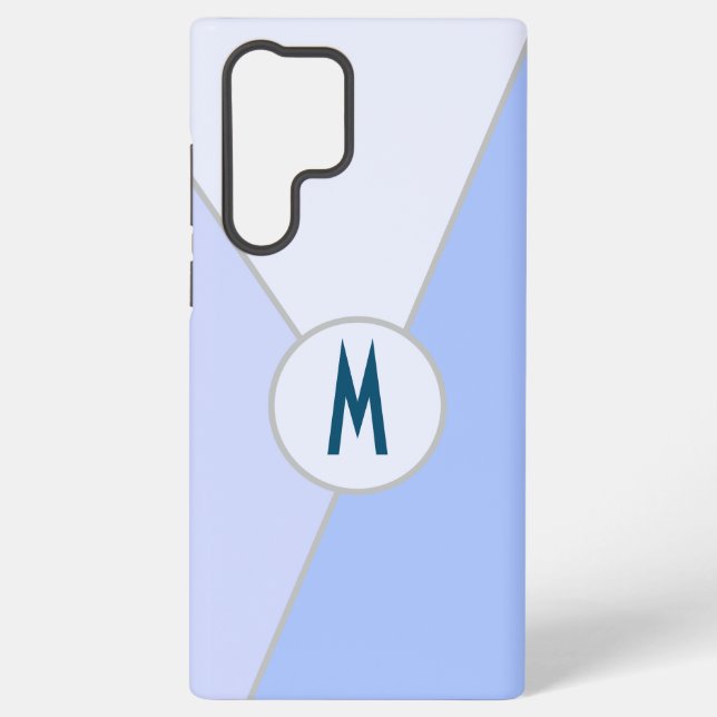 Minimalist Blue monochromatic triangle custom Samsung Galaxy S22 Ultra Case (Back)