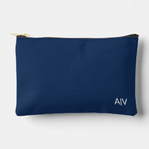 Minimalist Blue Monogram Accessory Pouch