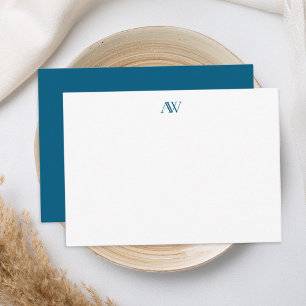 Minimalist Blue Monogram Card