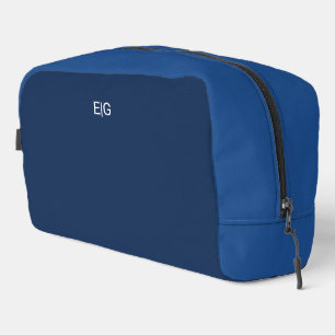 Minimalist Blue Monogram Dopp Kit