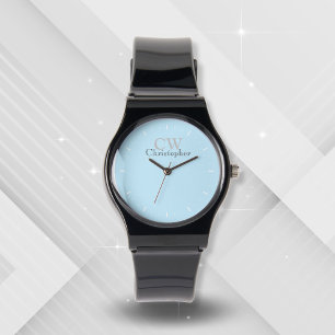 Minimalist Blue Monogram Watch