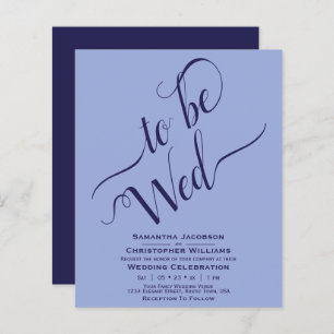 Minimalist Blue & Navy BUDGET Wedding Invitation
