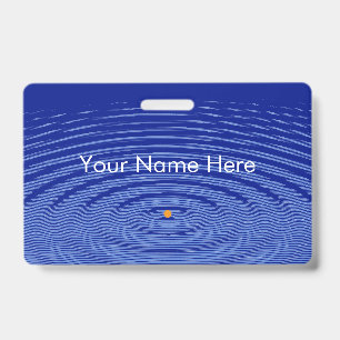 Minimalist Blue on blue Graphic Ripple Wave Effect ID Badge