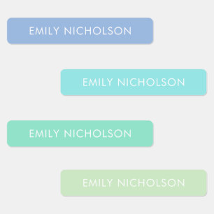 Minimalist Blue Pastel Personalised Name Tag