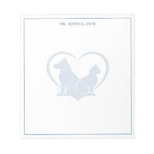 Minimalist Blue Personalised Veterinarian Notepad