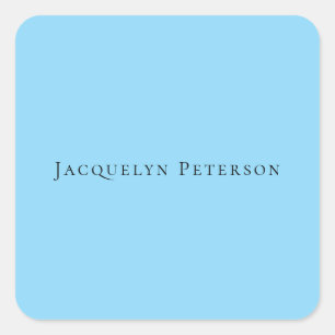 Minimalist Blue Plain Elegant Modern  Square Sticker