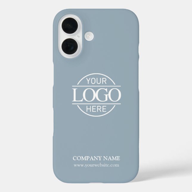 Minimalist Blue Promotional Company Business Logo Case-Mate iPhone Case (Back)