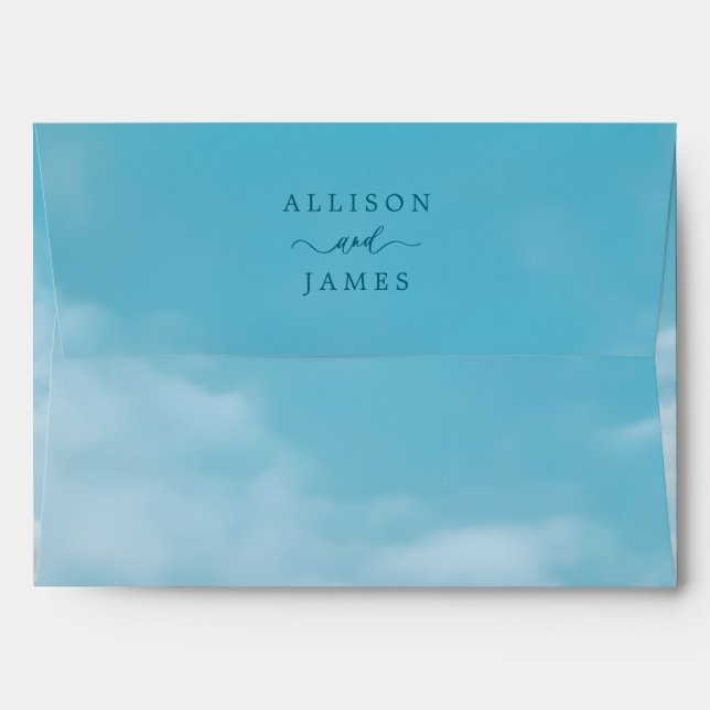 Minimalist Blue Sky Just Love Casual Envelope (Back (Top Flap))