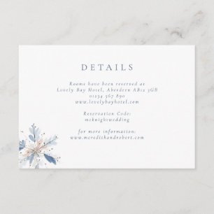 Minimalist Blue Snowflake Winter Wedding Enclosure Card