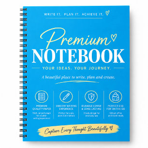 Minimalist Blue Spiral Notebook