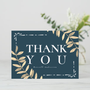 Minimalist Blue Thank You Card