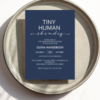 Minimalist Blue Tiny Human Shindig Baby Shower