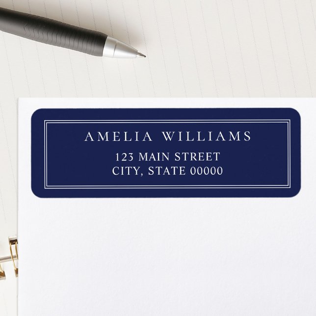 Minimalist Blue Two Border Return Address (Creator Uploaded)