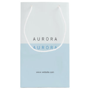 Minimalist Blue Two-Tone Business Card Small Gift Bag