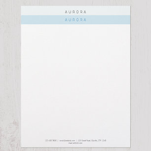 Minimalist Blue Two-Tone Custom Letterhead