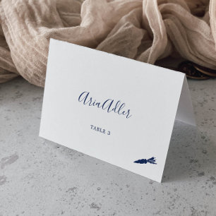 Minimalist Blue Veggie Meal Option Place Cards