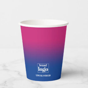 Minimalist Blue Violet Gradient Elemental Logo Paper Cups