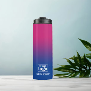 Minimalist Blue Violet Gradient Elemental Logo Thermal Tumbler