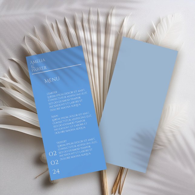 Minimalist Blue Wedding Menu (Creator Uploaded)