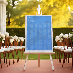 Minimalist Blue Wedding Seating Chart