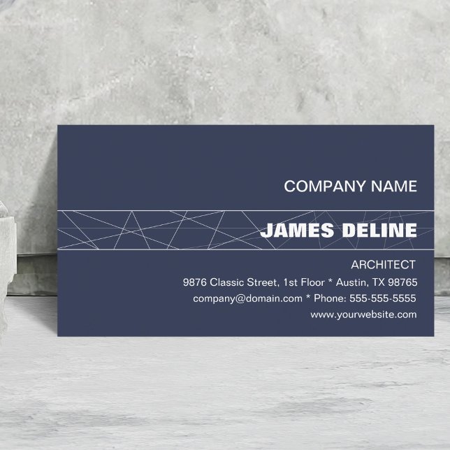 Minimalist Blue White Architect Business Card (Creator Uploaded)