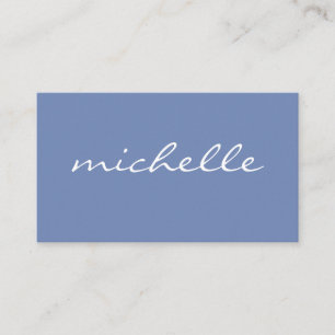 Minimalist Blue with Cursive Text Business Card
