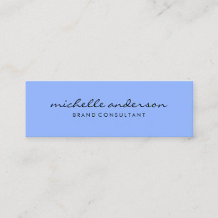 Minimalist Blue with Cursive Text Mini Business Card