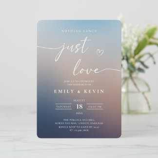Minimalist Blurred Gradient Script Elegant Wedding Invitation
