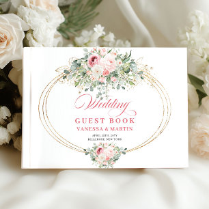 Minimalist Blush and Gold Wedding Guest Book