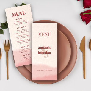 Minimalist Blush & Bloom Bold Script Wedding Menu
