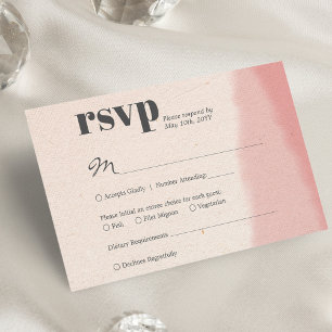 Minimalist Blush & Bloom Bold Script Wedding RSVP Card