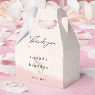 Minimalist Blush Bold Script Wedding Thank you Favour Box