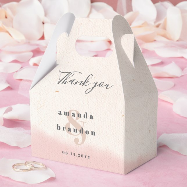 Minimalist Blush Bold Script Wedding Thank you Favour Box (Wedding)