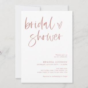 Minimalist Blush Bridal Shower   Boho Bridal Invitation