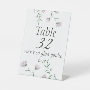 Minimalist Blush Floral Elegant Table Number Signs