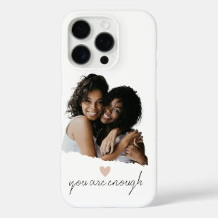 Minimalist Blush Heart – You Are Enough - iPhone 16 Pro Case