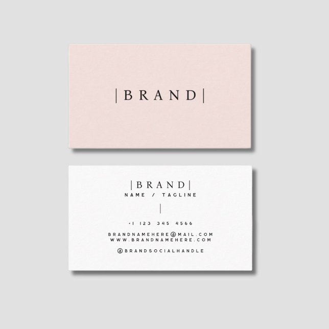 Minimalist blush pink add brand name business card (Creator Uploaded)