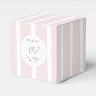 Minimalist Blush Pink Baby Elephant Baby Shower Favour Box