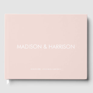 Minimalist blush pink custom simple Wedding Guest Book