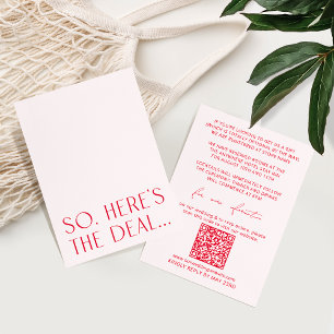 Minimalist Blush Pink Details Card & RSVP QR Code