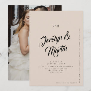 Minimalist Blush Pink Elegant Wedding  Invitation