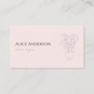 Minimalist Blush Pink Interior Designer Business Card