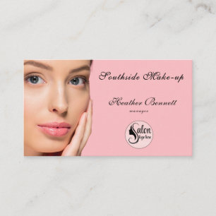 Minimalist Blush Pink Makeup Artist Business Card