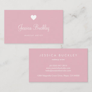 Minimalist Blush Pink Makeup Artist Business Card