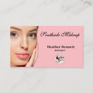 Minimalist Blush Pink Makeup Artist Business Card