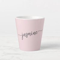 Minimalist Blush Pink Monogram Name Signature Latt