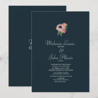Minimalist Blush Pink Rose Floral Botany Wedding
